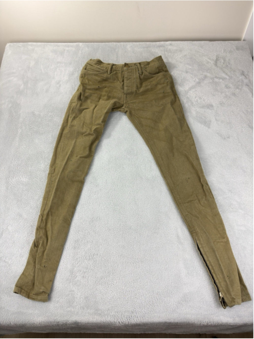 Fear Of God FOG Men's Size 30 W X 33 L Green Jeans Red Selvedge Skinny Jeans